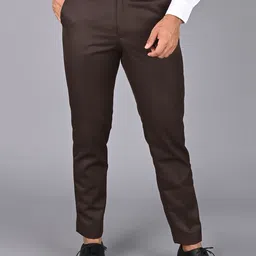 MANCREW Men Smart Easy Wash Mid-Rise Formal Trousers-image-2