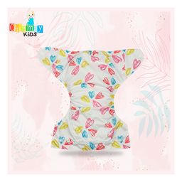 Chinmay Kids  Freesize Reusable Washable Adjustable Snap Buttons Cloth Diaper For Babies With Wet Free Insert Pads Leak Proof & Dry Feel-  White Heart image 5