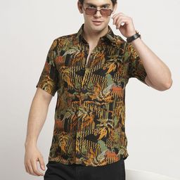 TRYBUY.IN Men Standard Spread Collar Abstract Printed Cotton Casual Shirt-image-40