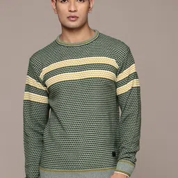 The Roadster Lifestyle Co. Round Neck Striped Pullover-picture-9