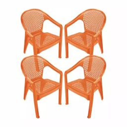 Maharaja Galaxy Plastic Chair Orange (Set of 4)-3