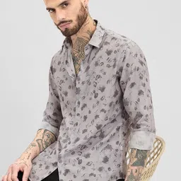 Snitch Men Smart Spread Collar Abstract Printed Casual Shirt-image-56