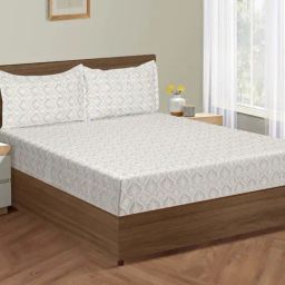 Swayam Pink Cotton 300 TC Double Size Bedsheet With Pillow Covers-image-5