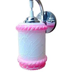 Somil Premium Designer Glass Wall / Night Lamp Elegant & Stylish Dcor Accent for Modern Interiors, color, Pink, White, Size:- 20.5 X 24.5 X 29.5 CM-image-71