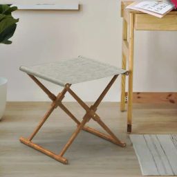 Chumbak Bistro Srilanka Solid Ivory Sheesham Wood Folding Ottoman-image-90