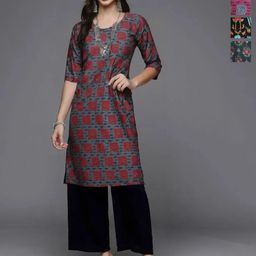 Anouk Rustic Selection Of 4 Geometric Printed Round Neck Straight Kurtas-image-21