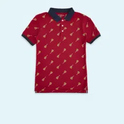 Pantaloons Junior Maroon Cotton Printed Polo T-Shirt-picture-23