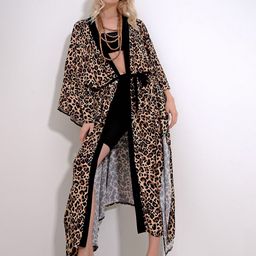 Trend Alacati stili Animal Printed V-Neck Swimwear Cover Up Top-image-73