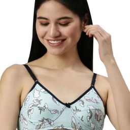 Kryptic Sky Blue Cotton Printed Medium Coverage Bralette Bra-image-60
