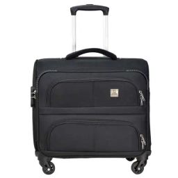 Swiss Military Black Solid Soft Overnighter Laptop Trolley Bag - 44 cm-43