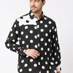 Blamblack Black & White Comfort Fit Printed Shirt-image-44