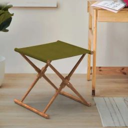Chumbak Bistro Savanna Solid Green Sheesham Wood Folding Ottoman-image-92