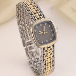 HAUTE SAUCE by Campus Sutra Women Embellished The Amun Square Watch Ash GreySS25_HSWC1370-image-74