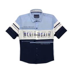 Cavio Kids Sky Blue & White Cotton Color Block Full Sleeves Shirt-picture-17