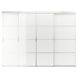 ikea skytta / färvik Sliding door combination, aluminium/white glass, 326x240 cm-picture-39