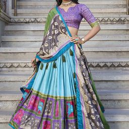 LOOKNBOOK ART Printed Ready to Wear Lehenga & Unstitched Blouse With Dupatta-18