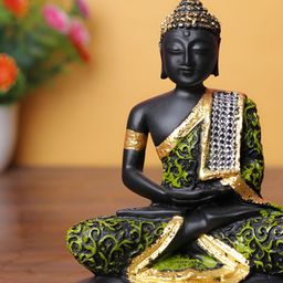 GW CREATIONS Green Buddha Figurine Showpiece-image-88