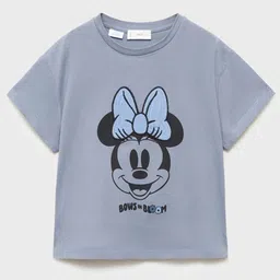 Mango Kids Girls Minnie Mouse Printed Drop-Shoulder Sleeves Cotton T-shirt-image-36
