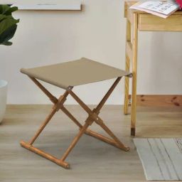Chumbak Bistro Beach Solid Beige Sheesham Wood Folding Ottoman-image-91