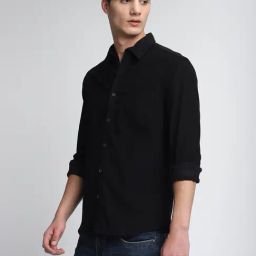 Dennis Lingo Black Cotton Slim Fit Shirt-picture-18