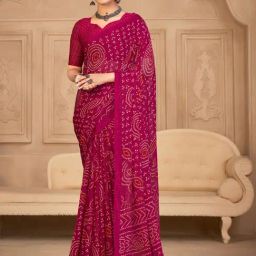 Saree Mall Pink Printed Saree With Unstitched Blouse-image-55