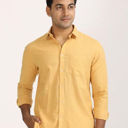 Indian Terrain Classic Slim Fit Spread Collar Cotton Shirt-picture-3