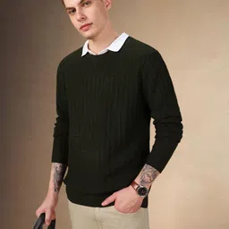 Dennis Lingo Men Acrylic Round Neck Long Sleeves Pullover Sweater-image-80