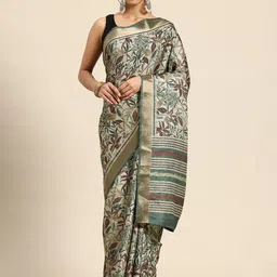 PBS PRINTS Dabu Zari Tussar Saree-picture-18