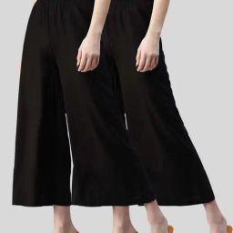 Kryptic Black Mid Rise Flared Pants - Pack Of 2-picture-4