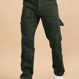 Italian Colony Men Straight Fit Cargos Trousers-image-87