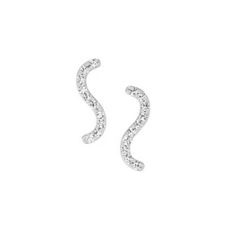 Sparkles S-Curve Stud Earrings Round Shape Diamond 0.70 Carat 14K-image-82
