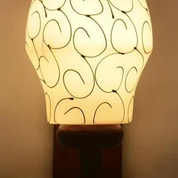 Somil Premium Designer Glass Wall / Night Lamp Elegant & Stylish Dcor Accent for Modern Interiors, color- White, Brown, Size:- 19 X 27 X 29 CM-image-77