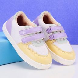 Babyoye Casual Shoes with Dual Velcro Closure - Purple White-image-10