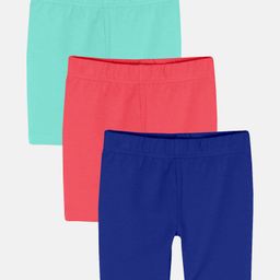 Kiddopanti Pack Of 3 Cycling Solid Shorts - Aqua Blue Coral & Royal Blue-image-91