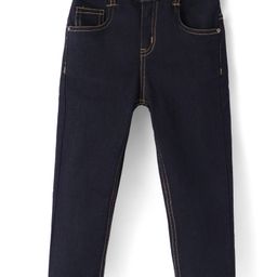 Babyhug Denim Full Length Washed Jeans with Stretch Solid Colour - Black-image-21