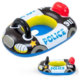 Toysire Inflatable Swimming Float Police Car Shape Ring Mat for Pool and Beach Water Swimming Ring Tube for Kids Summer Funny Pool Party Toys(Black)-30
