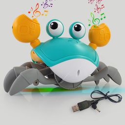 UrbanTots Crawling Crab Toy With Music - Mint Green-13