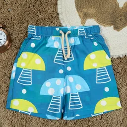 The Lion and the Fish Viscose Mushroom Printed Shorts - Teal Blue-picture-7