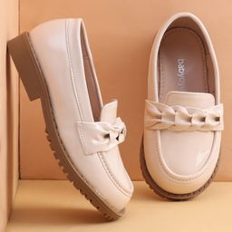 Babyoye Slip On Solid Coloured Party Wear - Beige-picture-1