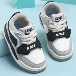 KIDLINGSS Abstract Designed Colour Blocked Velcro Closure Sneakers - Black-image-44