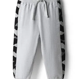 Babyhug Terry Cotton Knit Full Length Cut & Sew Lounge Pant With Camouflage Print- Grey-picture-30