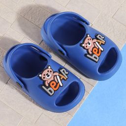 SHOES FOR JUNIORS Teddy Bear Applique Detailed With Sling Back Clogs - Blue-picture-24