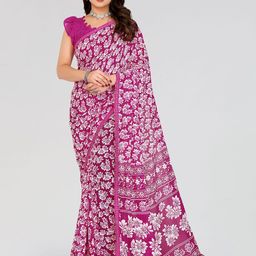 Moda Rapido Floral Printed Embellished Border Saree with Blouse Piece-picture-38