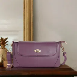 Lancer Women Solid Structured Leather Sling Bag-image-70