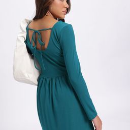 glitchez Scoop Neck Tie-Up Back Fit & Flare Dress-image-82