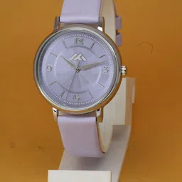 VIRAKTI Women Brass Dial & Leather Bracelet Style Straps Analogue Watch G-17-PURPLE-V.Y-image-30