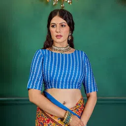 Munir Kalamkari Printed Pure Cotton Block Print Saree image 2
