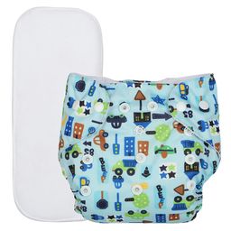 Chinmay Kids  Freesize Reusable Washable Adjustable Snap Buttons Cloth Diaper For Babies With Wet Free Insert Pads Leak Proof & Dry Feel- Sky Blue Car Beep image 4