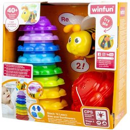 Winfun Stack 'N Learn Bee and Sunflowers | Fun & Activity Toy | Sound & Light effect | Included Batteries | Multicolor | Age 5M+ image 4