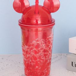 The Procure Store Mouse Design Double Layer Transparent Sipper With Straw Red - 500 ml image 5
